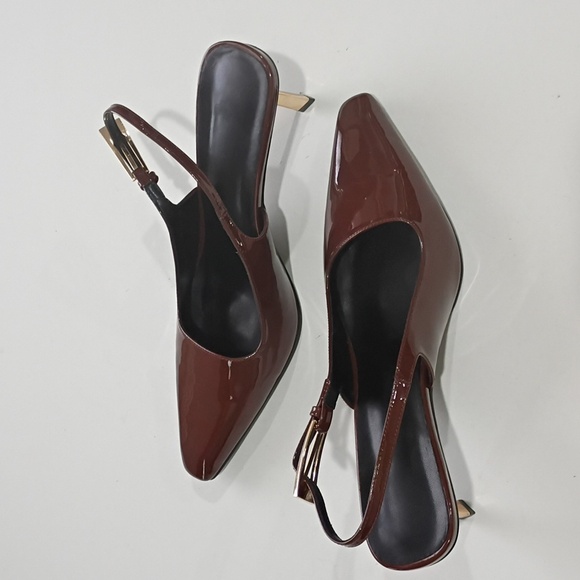Iiimmu Chic Brown Slingback Heels Size 10 - Picture 11 of 13